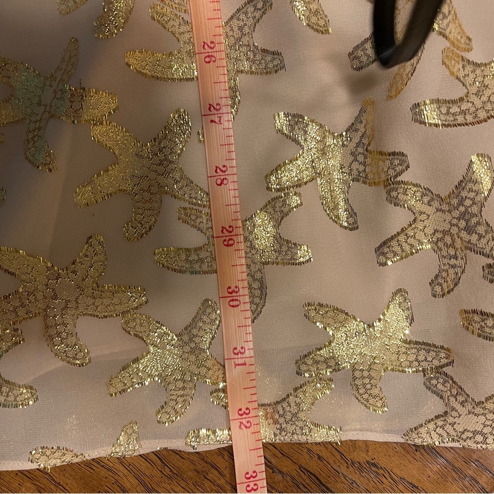 Lilly Pulitzer Fulton Gold Metallic Starfish Dress. XS NWOT - Picture 10 of 12